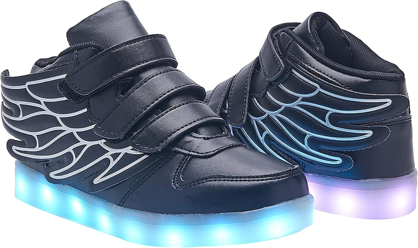 LED Shoes for Kids Light up Wings Sneakers for Boys Girls Hip-Top Flashing Sneakers for Festivals, Christmas, Halloween, New Year Party with USB Charging