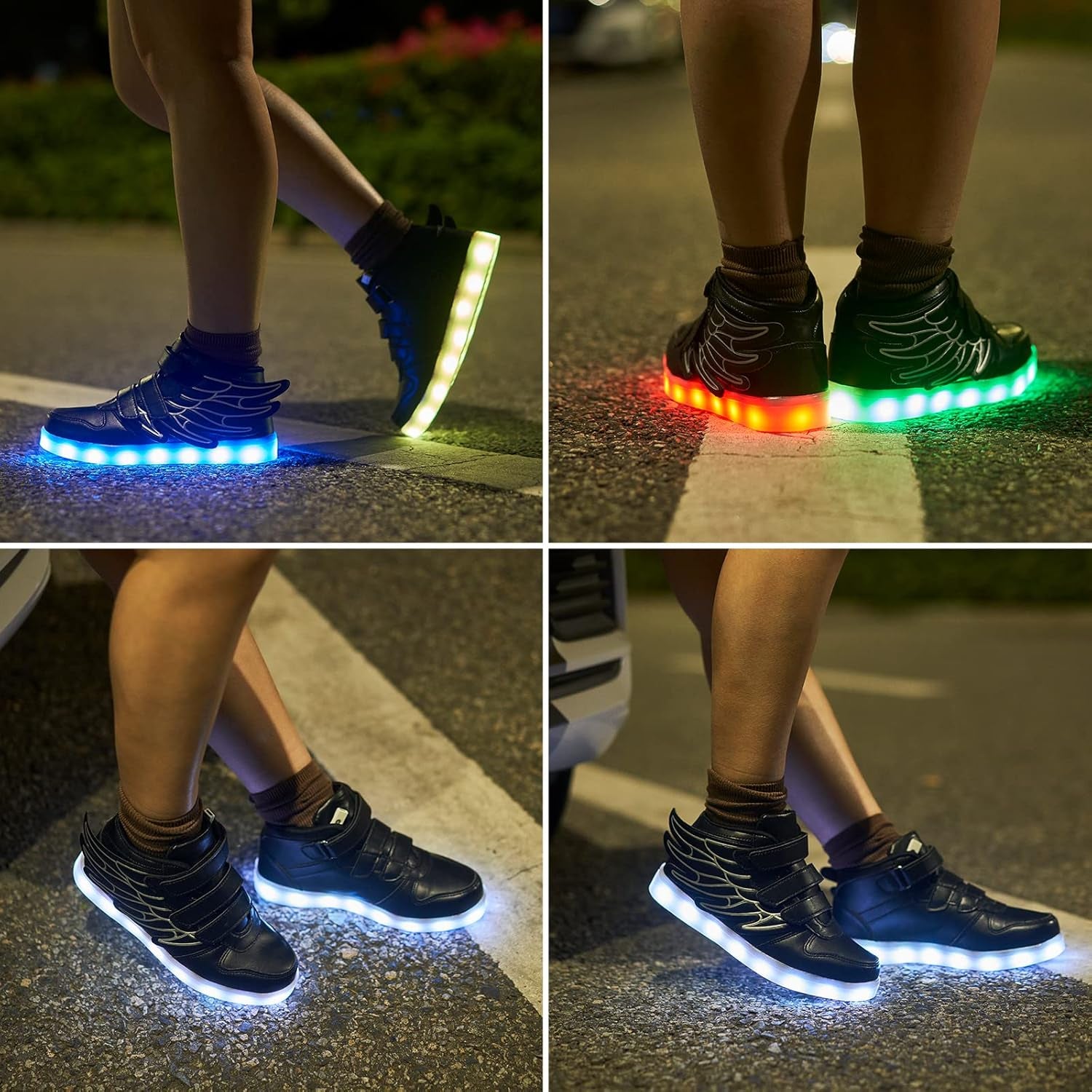 LED Shoes for Kids Light up Wings Sneakers for Boys Girls Hip-Top Flashing Sneakers for Festivals, Christmas, Halloween, New Year Party with USB Charging